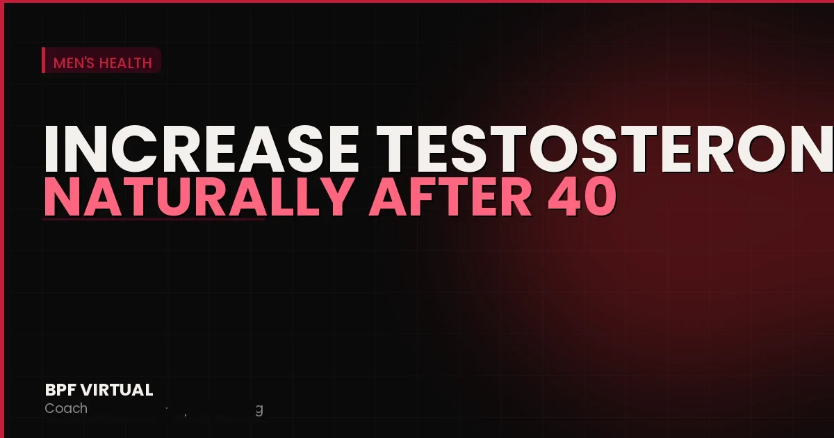 How to Boost Testosterone Naturally After 40